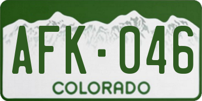 CO license plate AFK046