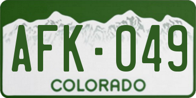 CO license plate AFK049