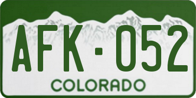 CO license plate AFK052