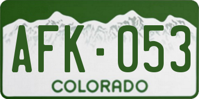 CO license plate AFK053