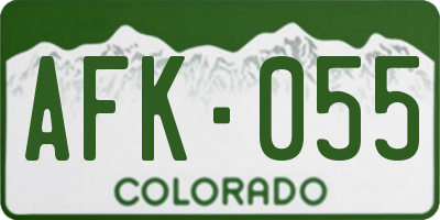 CO license plate AFK055