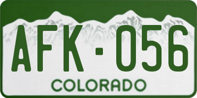 CO license plate AFK056