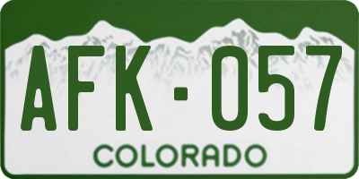 CO license plate AFK057
