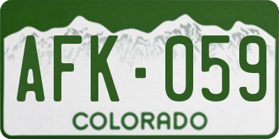 CO license plate AFK059