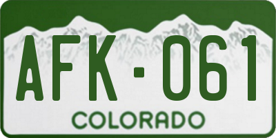 CO license plate AFK061
