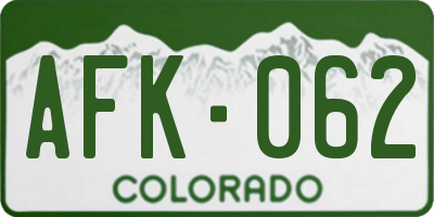 CO license plate AFK062