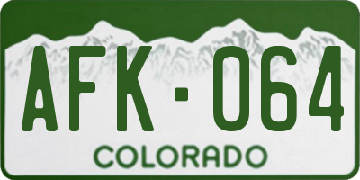 CO license plate AFK064