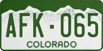 CO license plate AFK065