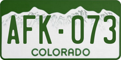 CO license plate AFK073