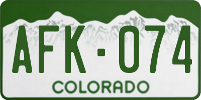 CO license plate AFK074