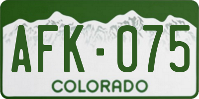 CO license plate AFK075