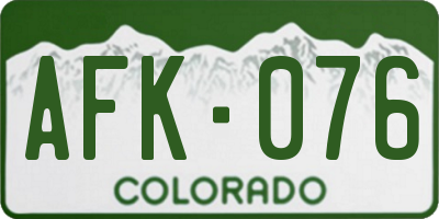 CO license plate AFK076