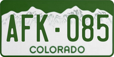CO license plate AFK085