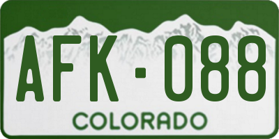 CO license plate AFK088