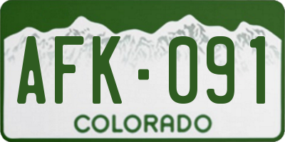 CO license plate AFK091