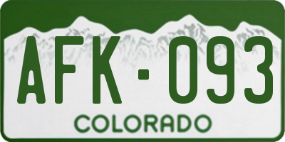 CO license plate AFK093