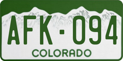 CO license plate AFK094