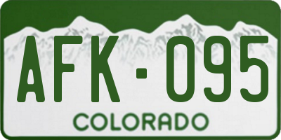 CO license plate AFK095