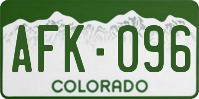 CO license plate AFK096