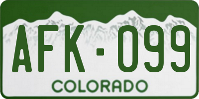 CO license plate AFK099
