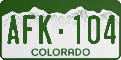 CO license plate AFK104