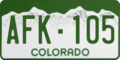 CO license plate AFK105