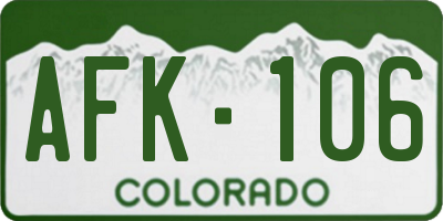 CO license plate AFK106