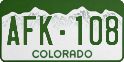 CO license plate AFK108