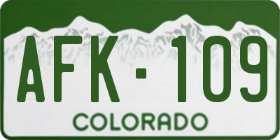 CO license plate AFK109