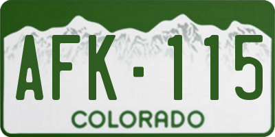CO license plate AFK115