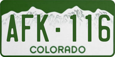 CO license plate AFK116