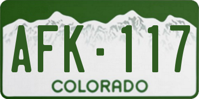 CO license plate AFK117