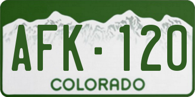 CO license plate AFK120