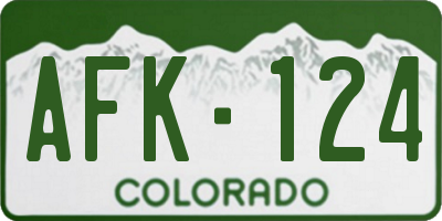CO license plate AFK124