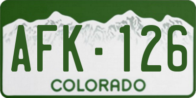 CO license plate AFK126