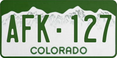 CO license plate AFK127
