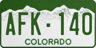 CO license plate AFK140