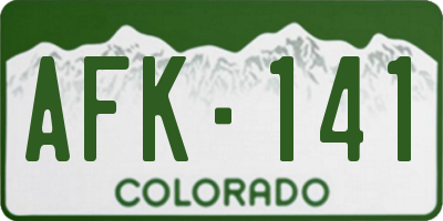 CO license plate AFK141
