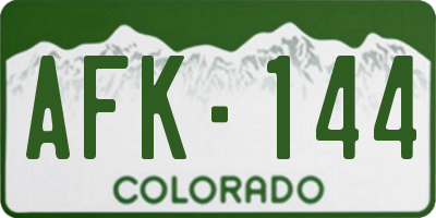 CO license plate AFK144