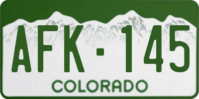 CO license plate AFK145