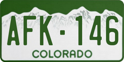 CO license plate AFK146