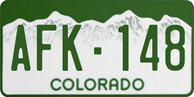 CO license plate AFK148