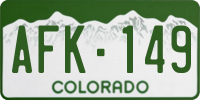 CO license plate AFK149