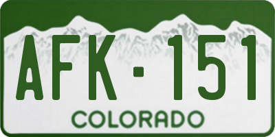CO license plate AFK151
