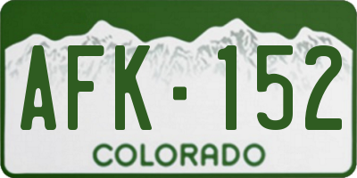 CO license plate AFK152