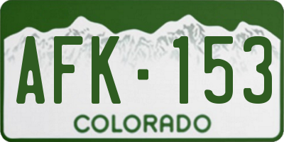 CO license plate AFK153