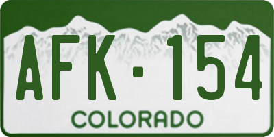 CO license plate AFK154