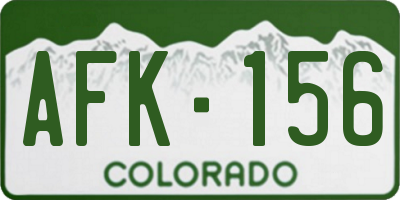 CO license plate AFK156