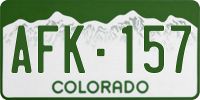 CO license plate AFK157