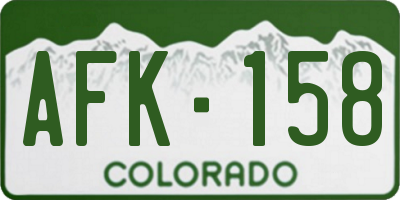 CO license plate AFK158